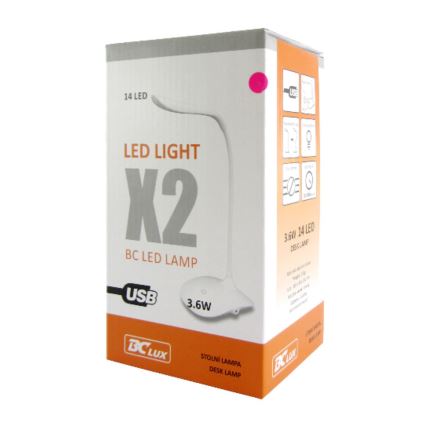 LED Stolní lampa LED/3,6W/4xAAA/USB žlutá