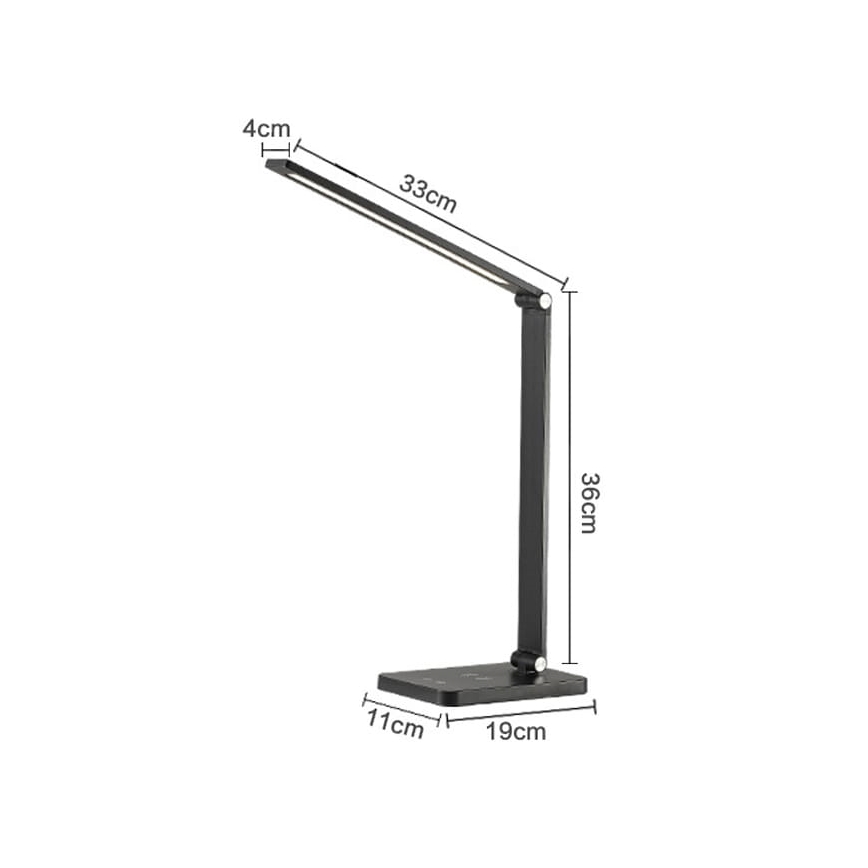 LED Stolní lampa s bezdrátovou nabíječkou LED/10W/230V 3000/4000/4500/5000/6000K černá