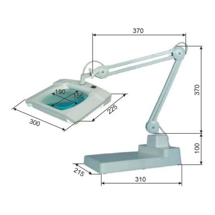 LED Stolní lampa s lupou LED/12W/12/230V