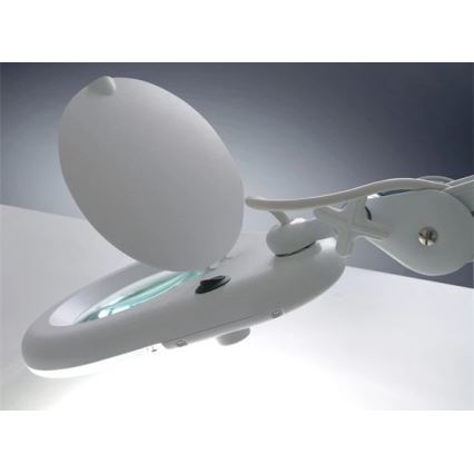 LED Stolní lampa s lupou LED/9W/230V bílá/lesklý chrom