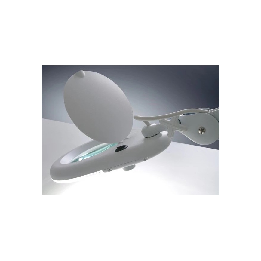 LED Stolní lampa s lupou LED/9W/230V bílá/lesklý chrom