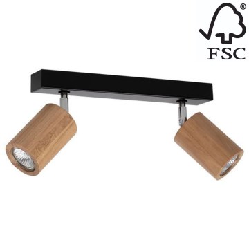 LED Stropní bodové svítidlo MATTI 2xGU10/5W/230V dub – FSC certifikováno