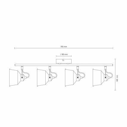 LED Stropní přisazené svítidlo 4xE14/8W/230V