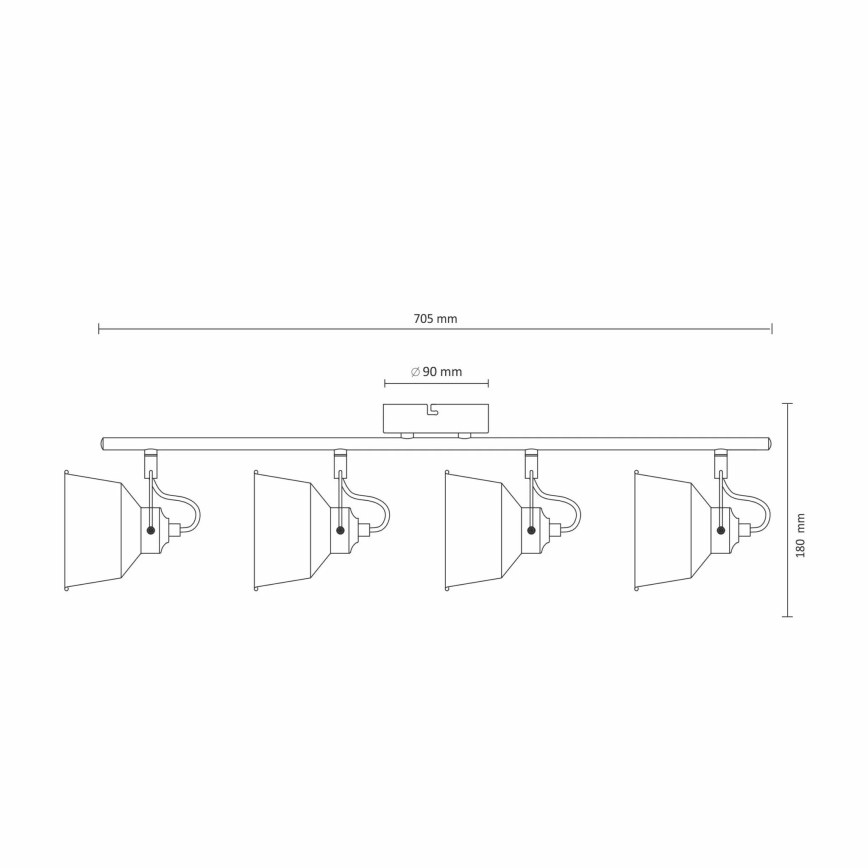 LED Stropní přisazené svítidlo 4xE14/8W/230V