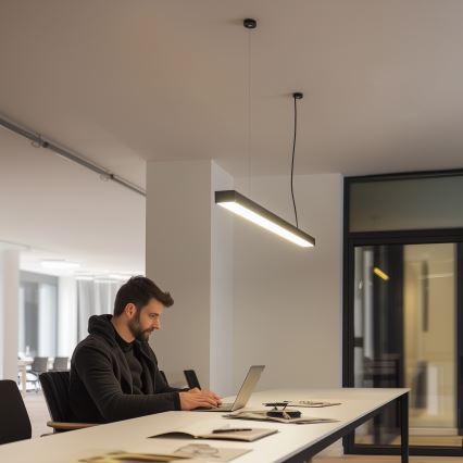 LED Stropní přisazené závěsné svítidlo CYNIDECO LED/30W/230V 4000K černá