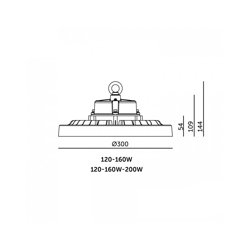 LED Stropní průmyslové svítidlo RIO PRO HIGHBAY LED/120/160W/230V 4000/5000/6000K IP66