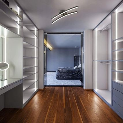 LED Stropní svítidlo 2xLED/6W/230V 3000K černá