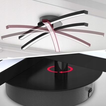 LED Stropní svítidlo 2xLED/6W/230V 3000K černá