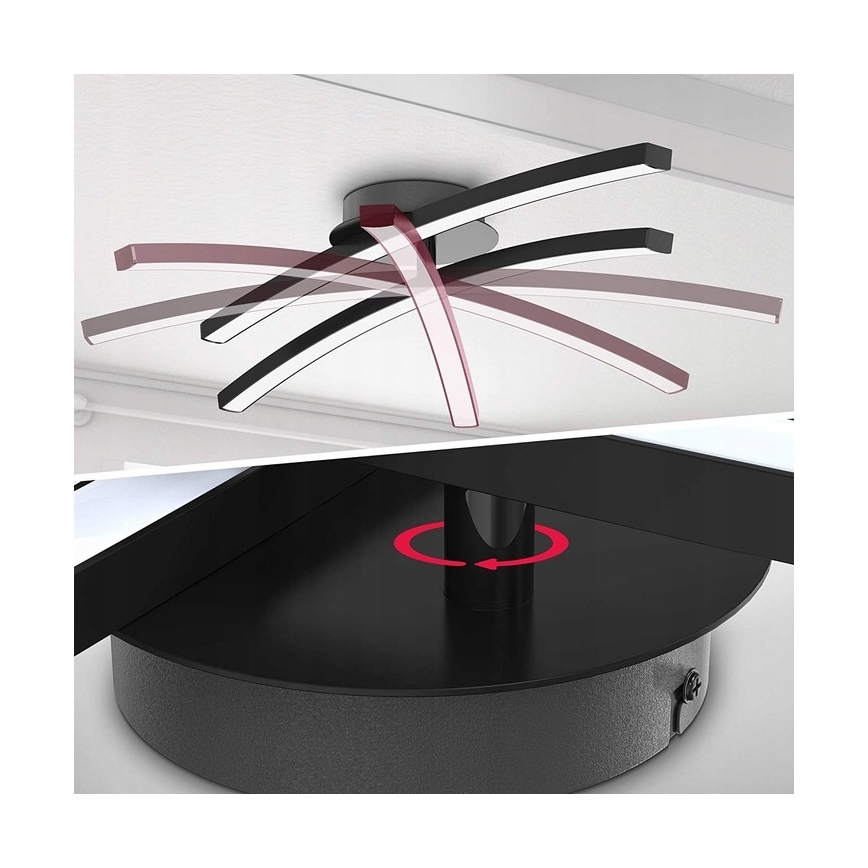 LED Stropní svítidlo 2xLED/6W/230V 3000K černá