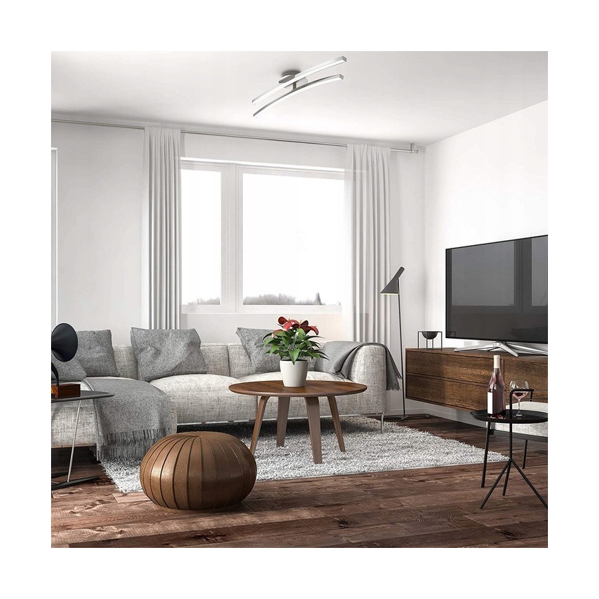 LED Stropní svítidlo 2xLED/6W/230V lesklý chrom