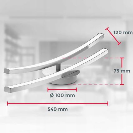 LED Stropní svítidlo 2xLED/6W/230V lesklý chrom