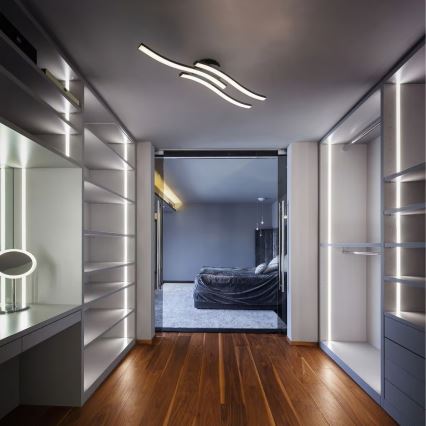 LED Stropní svítidlo 3xLED/6W/230V 2700K černá