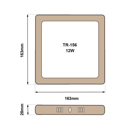 LED Stropní svítidlo BLOCK LED/12W/230V 4200K 16,3x16,3 cm hnědá