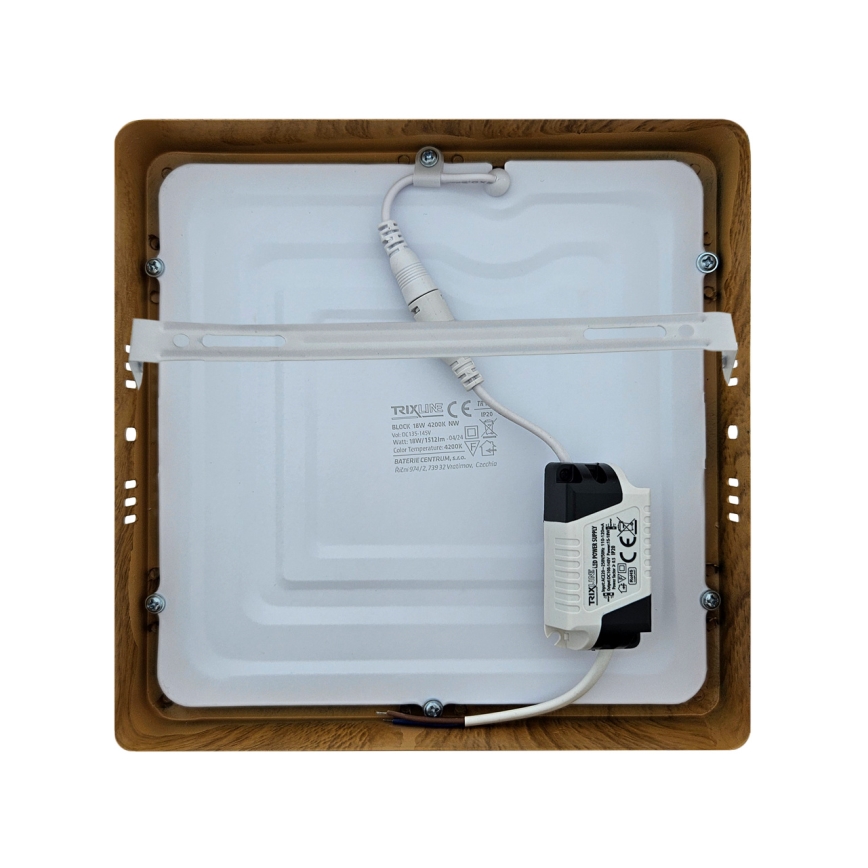 LED Stropní svítidlo BLOCK LED/18W/230V 4200K 22x22 cm hnědá