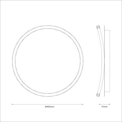 LED Stropní svítidlo CALI LED/30W/230V pr. 40 cm černá