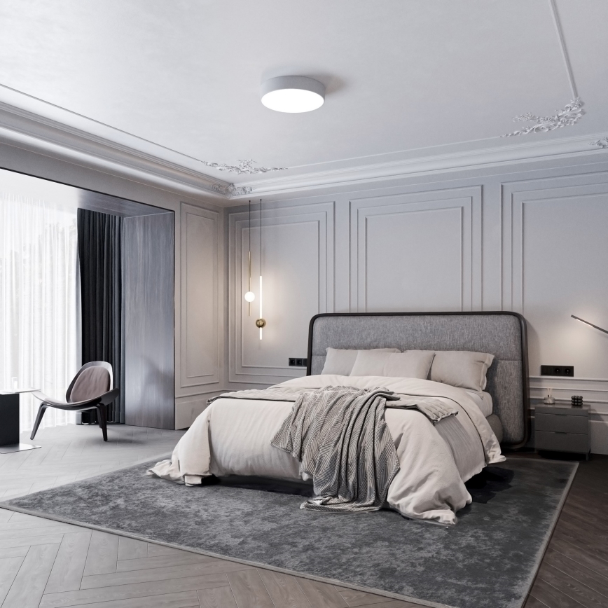 LED Stropní svítidlo CLEO LED/24W/230V 3000K pr. 30 cm šedá