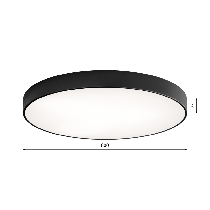 LED Stropní svítidlo CLEO LED/96W/230V 4000K pr. 80 cm černá