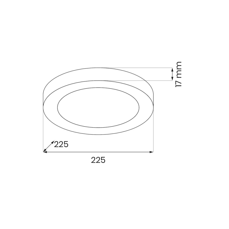 LED Stropní svítidlo EVORA LED/18W/230V 3000/4000/6000K pr. 22,5 cm černá