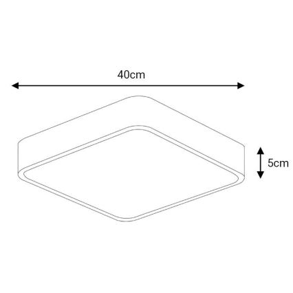 LED Stropní svítidlo FELIZ LED/40W/230V 4000K 40x40 cm černá