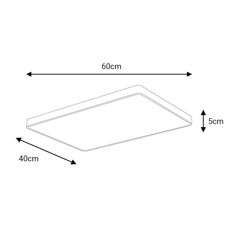 LED Stropní svítidlo FELIZ LED/50W/230V 4000K 40x60 cm černá