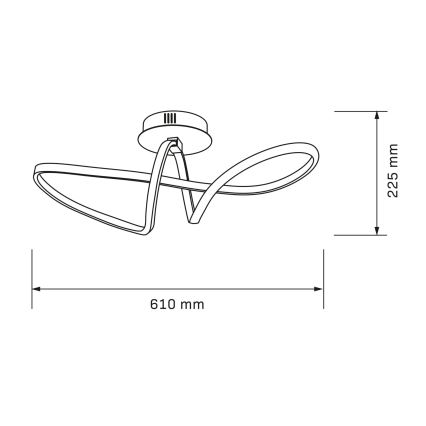 LED Stropní svítidlo FLAVIA LED/33W/230V 24x61 cm černá