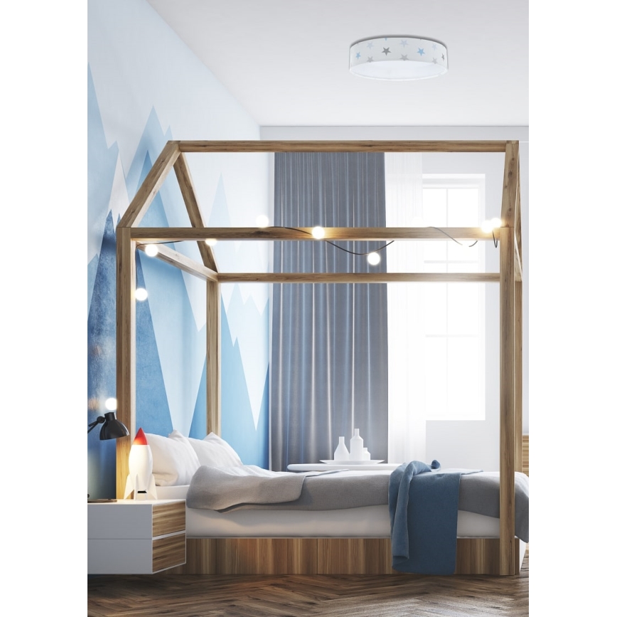 LED Dětské stropní svítidlo GALAXY KIDS LED/24W/230V hvězdičky bílá/šedá/modrá