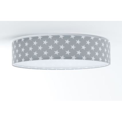 LED Dětské stropní svítidlo GALAXY KIDS LED/24W/230V hvězdičky šedá/bílá