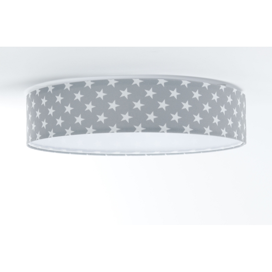 LED Dětské stropní svítidlo GALAXY KIDS LED/24W/230V hvězdičky šedá/bílá