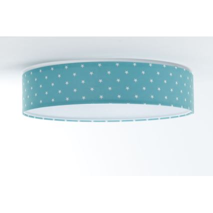 LED Dětské stropní svítidlo GALAXY KIDS LED/24W/230V hvězdičky tyrkysová/bílá