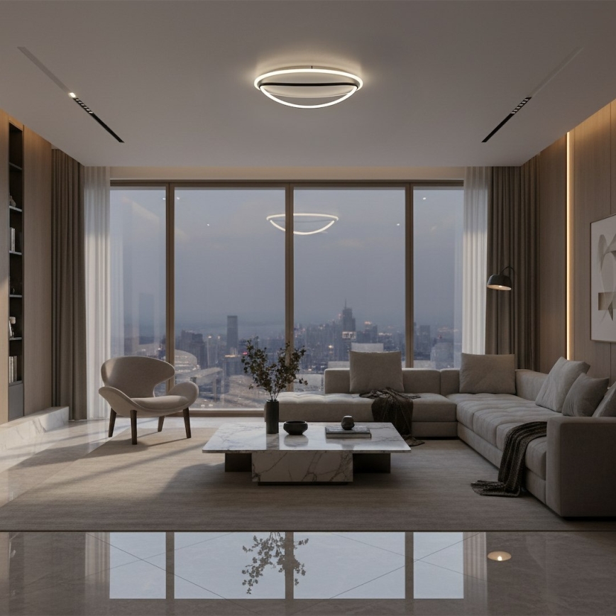 LED Stropní svítidlo HALO LED/38W/230V pr. 50 cm černá