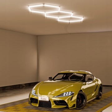 LED Stropní svítidlo HEXAGON LED/128W/85-265V 4000K 248x97 cm CRI 90 IP54 bílá