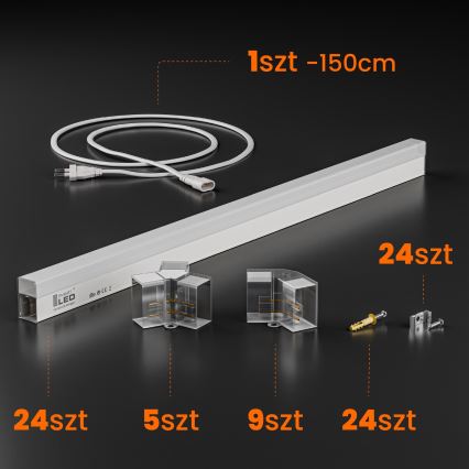 LED Stropní svítidlo HEXAGON LED/128W/85-265V 4000K 248x97 cm CRI 90 IP54 bílá