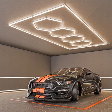 LED Stropní svítidlo HEXAGON LED/384W/85-265V 4000K 484x243 cm CRI 90 IP54 bílá