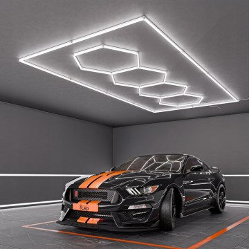 LED Stropní svítidlo HEXAGON LED/426W/85-265V 6500K 484x243 cm CRI 90 IP44 bílá