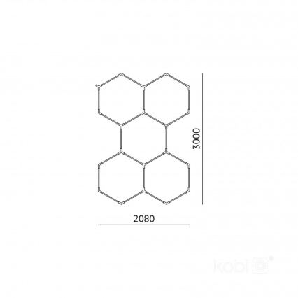 LED Stropní svítidlo HEXLINE LED/216W/230V 4000K 208x300 cm bílá
