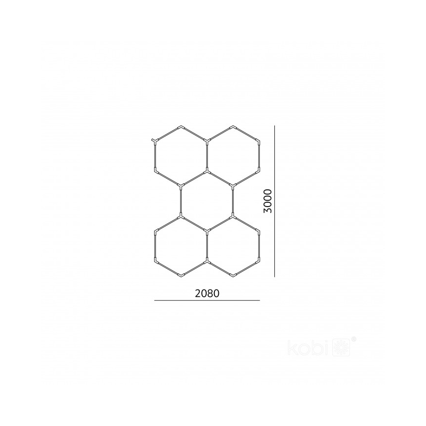 LED Stropní svítidlo HEXLINE LED/216W/230V 6500K 208x300 cm bílá