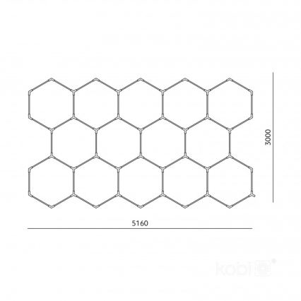 LED Stropní svítidlo HEXLINE LED/513W/230V 4000K 300x516 cm bílá