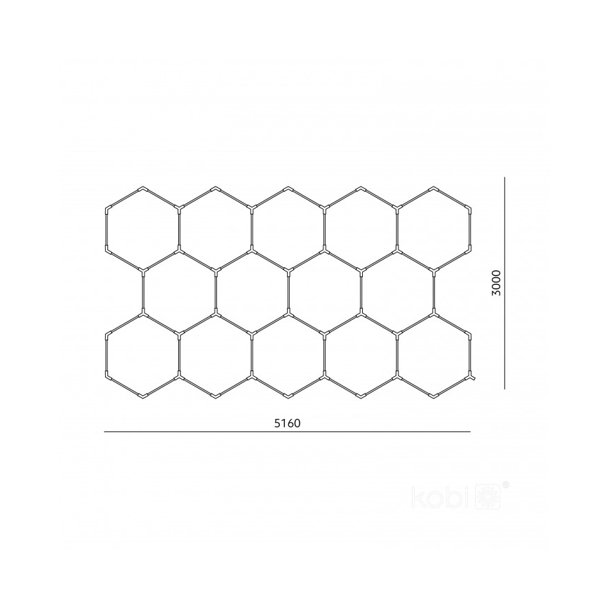 LED Stropní svítidlo HEXLINE LED/513W/230V 4000K 300x516 cm bílá