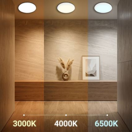LED Stropní svítidlo HUGO LED/16/24/32W/230V 3000/4000/6500K pr. 37 cm IP54 bílá