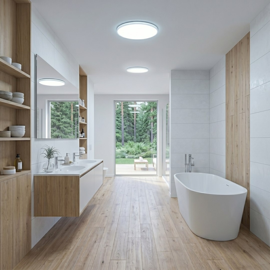 LED Stropní svítidlo HUGO LED/16/24/32W/230V 3000/4000/6500K pr. 37 cm IP54 bílá