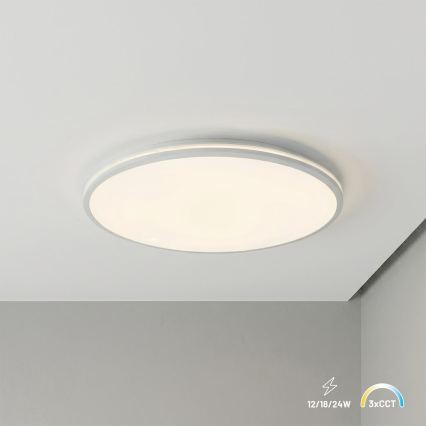 LED Stropní svítidlo HUGO LED/16/24/32W/230V 3000/4000/6500K pr. 37 cm IP54 bílá