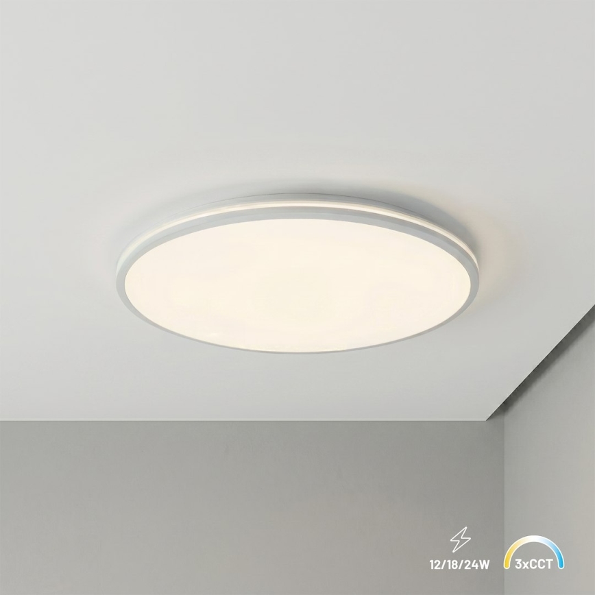 LED Stropní svítidlo HUGO LED/16/24/32W/230V 3000/4000/6500K pr. 37 cm IP54 bílá