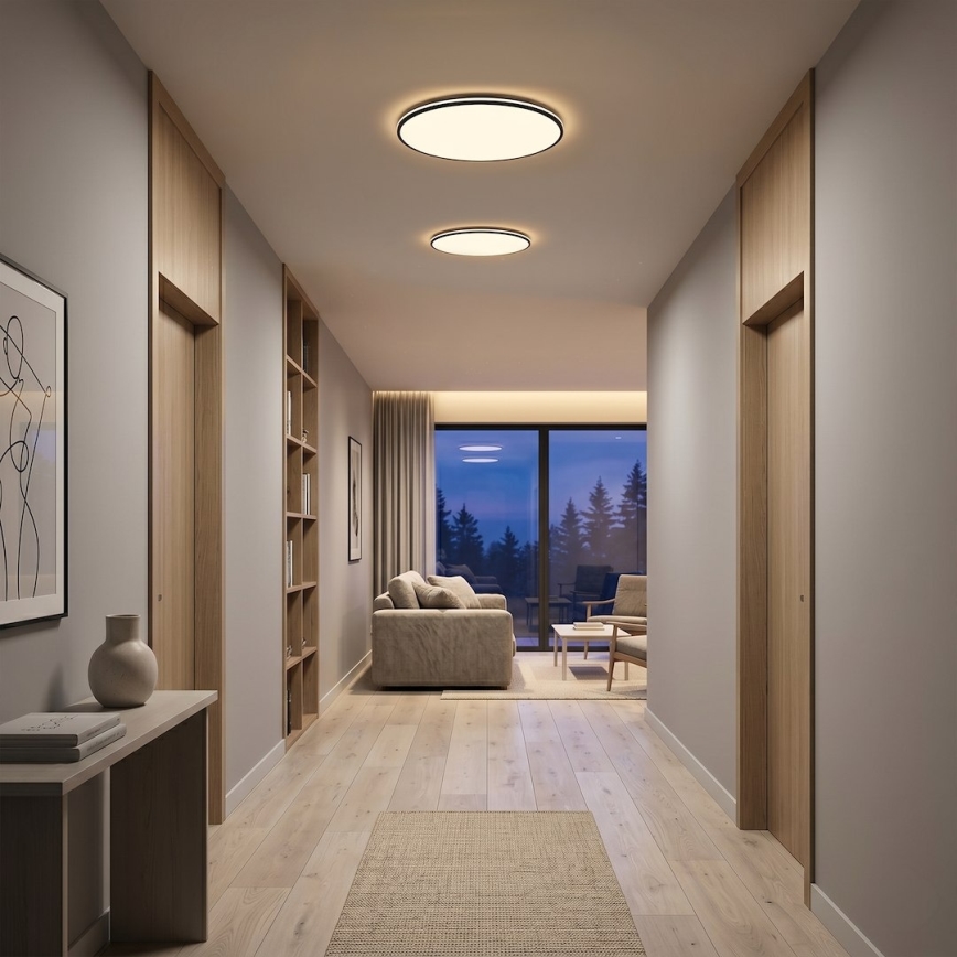 LED Stropní svítidlo HUGO LED/16/24/32W/230V 3000/4000/6500K pr. 37 cm IP54 černá