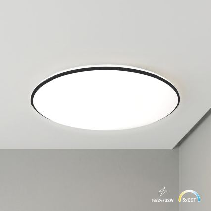 LED Stropní svítidlo HUGO LED/16/24/32W/230V 3000/4000/6500K pr. 37 cm IP54 černá