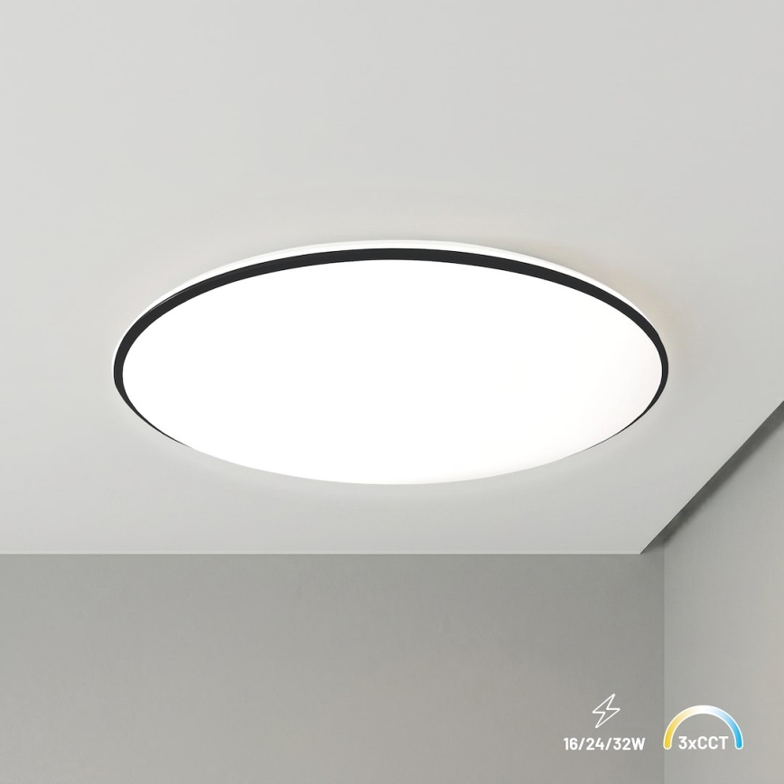 LED Stropní svítidlo HUGO LED/16/24/32W/230V 3000/4000/6500K pr. 37 cm IP54 černá