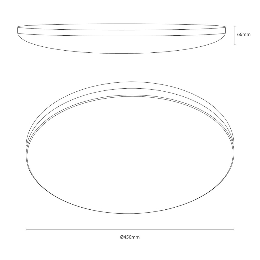LED Stropní svítidlo HUGO LED/21/32/42W/230V 3000/4000/6500K pr. 45 cm IP54 černá