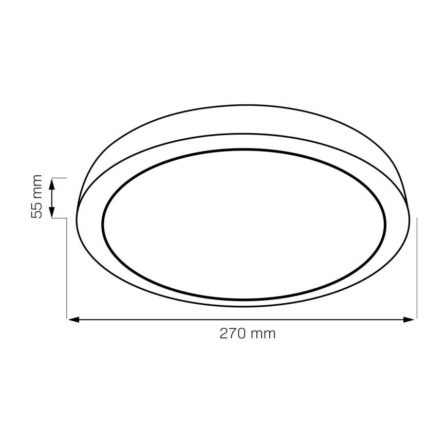 LED Stropní svítidlo JANUSZ LED/12W/230V pr. 27 cm IP44 dub