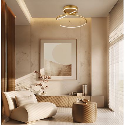 LED Stropní svítidlo JILL LED/27W/230V pr. 50 cm zlatá