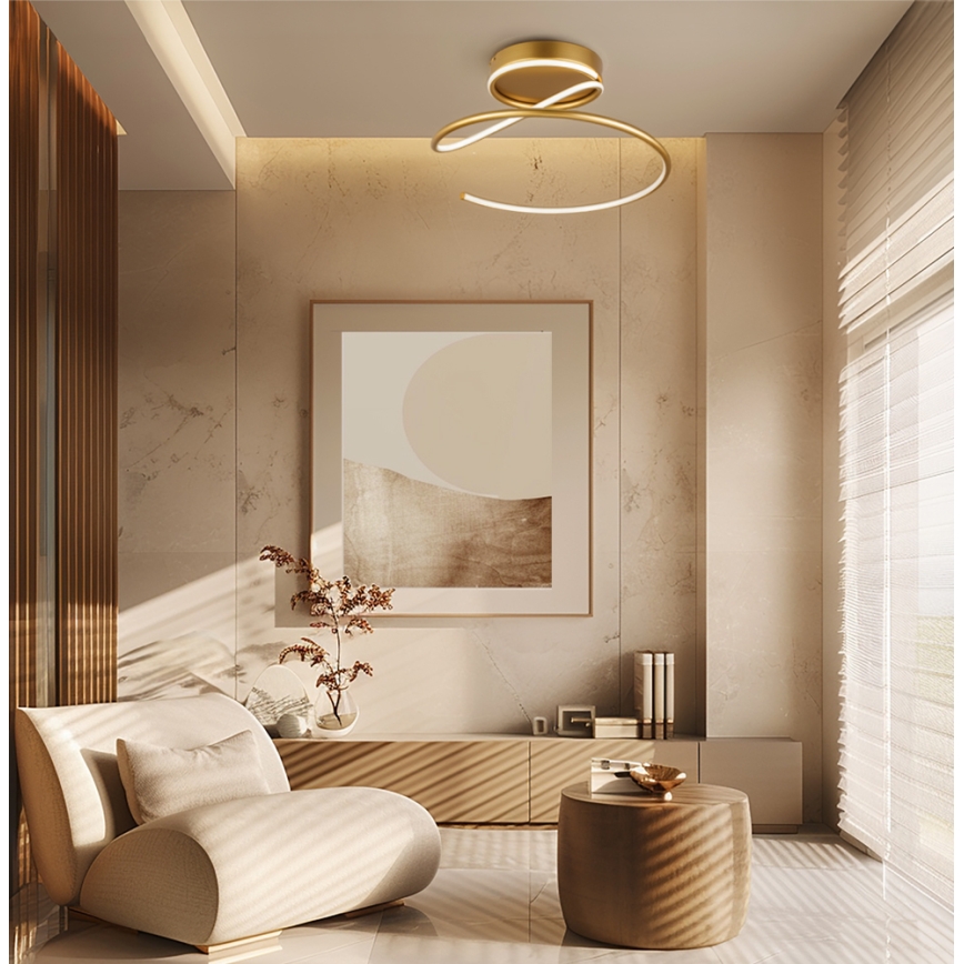 LED Stropní svítidlo JILL LED/27W/230V pr. 50 cm zlatá