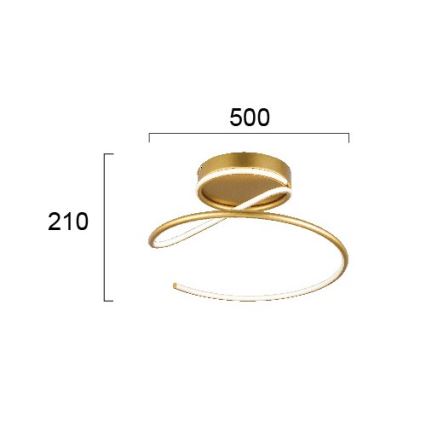 LED Stropní svítidlo JILL LED/27W/230V pr. 50 cm zlatá